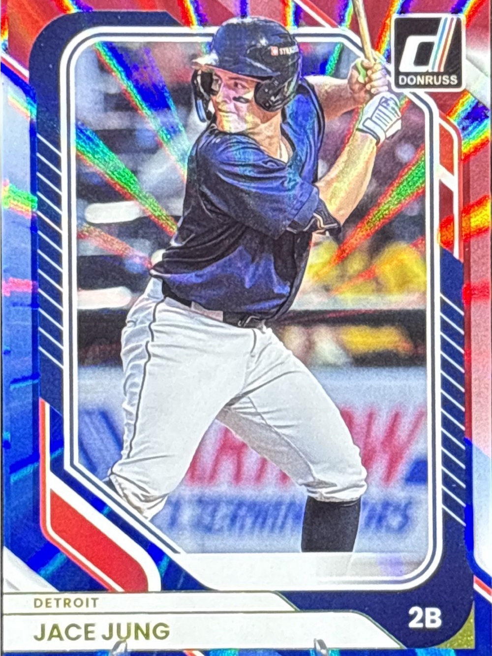 Panini Donruss Jace Jung Baseball Card - Laser Prizm